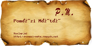 Pomázi Máté névjegykártya